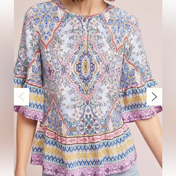 Kachel Tops - Kachel Anthropologie Silk Swing Top 4